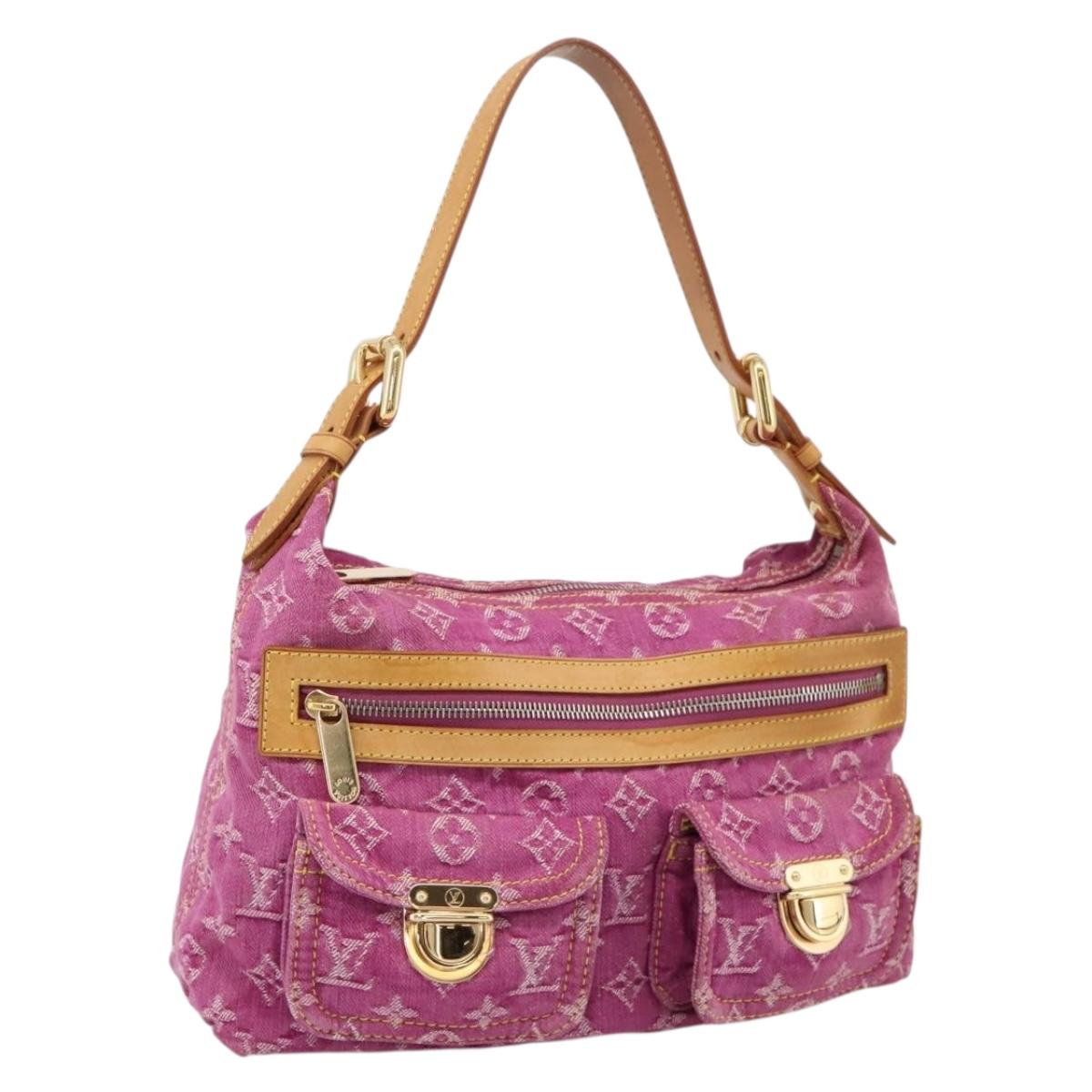 LOUIS VUITTON Monogram Denim Buggy PM Bag Fuchsia pink M95212 LV Auth BA15845SAV