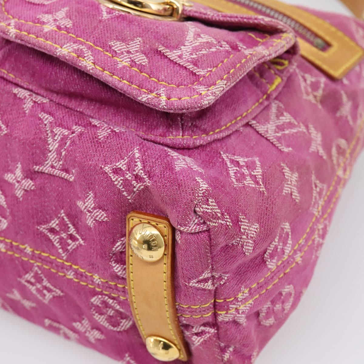 LOUIS VUITTON Monogram Denim Buggy PM Bag Fuchsia pink M95212 LV Auth BA15845SAV