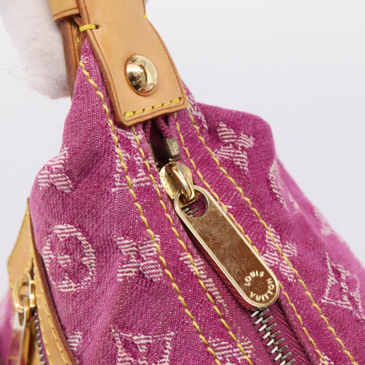 LOUIS VUITTON Monogram Denim Buggy PM Bag Fuchsia pink M95212 LV Auth BA15845SAV