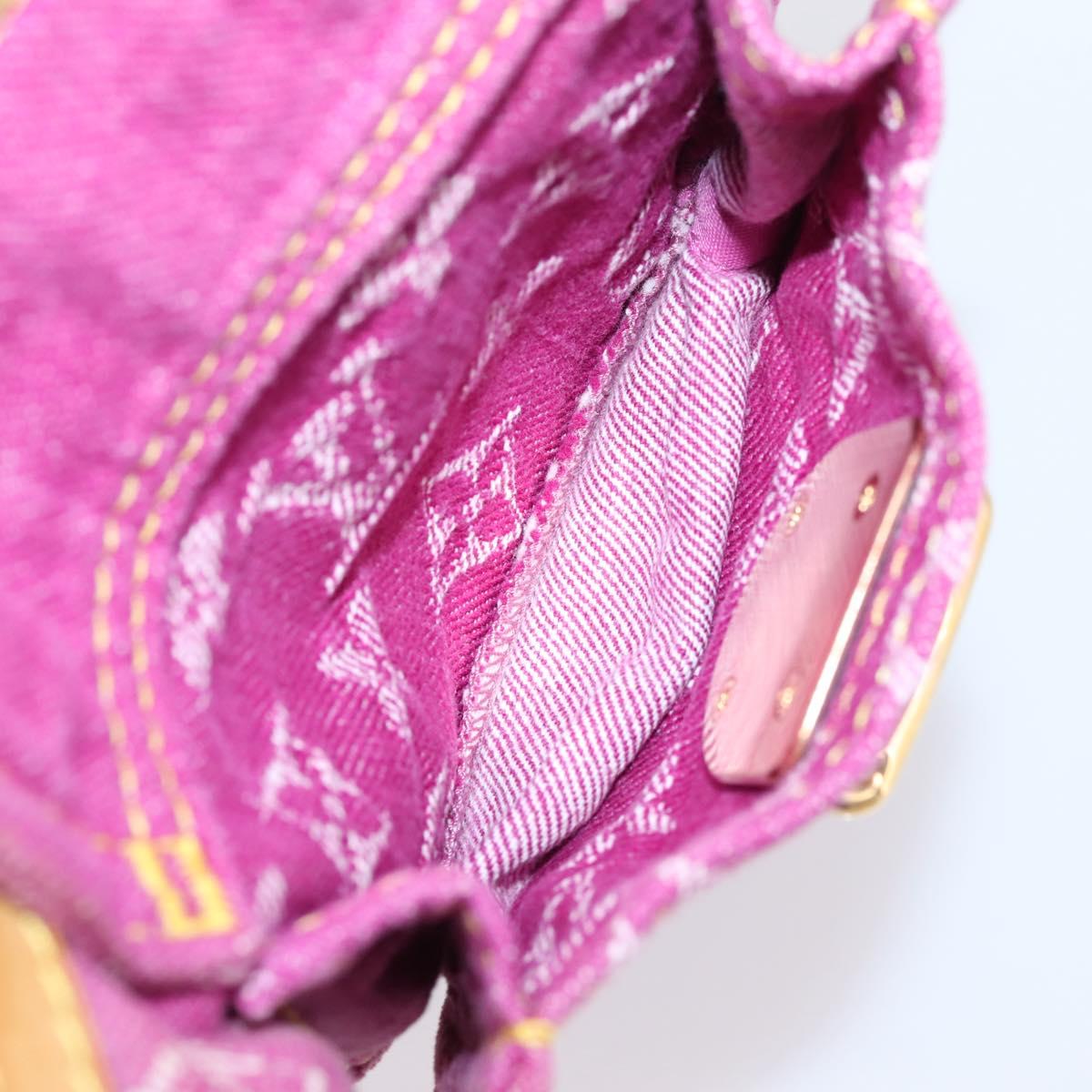 LOUIS VUITTON Monogram Denim Buggy PM Bag Fuchsia pink M95212 LV Auth BA15845SAV