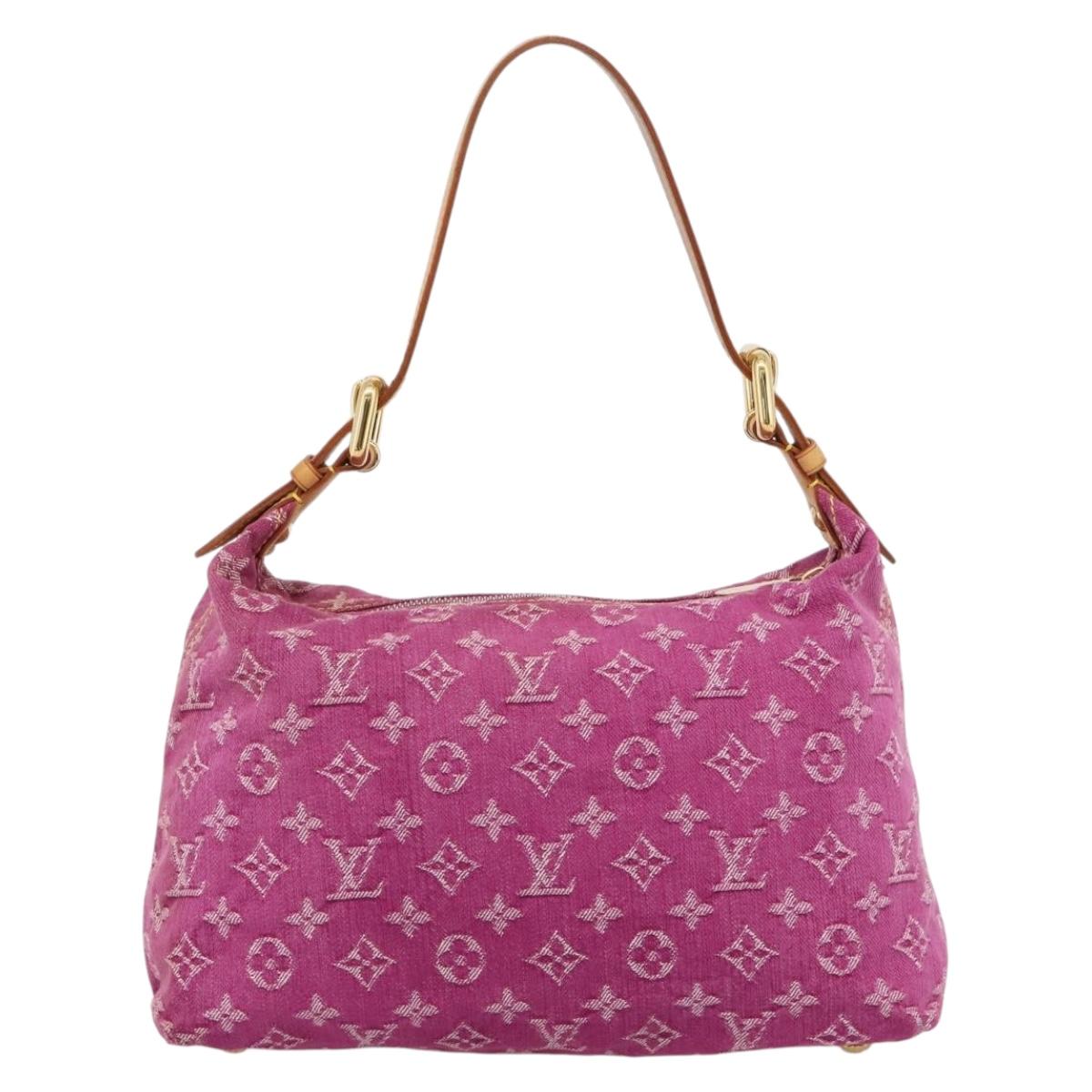 LOUIS VUITTON Monogram Denim Buggy PM Bag Fuchsia pink M95212 LV Auth BA15845SAV