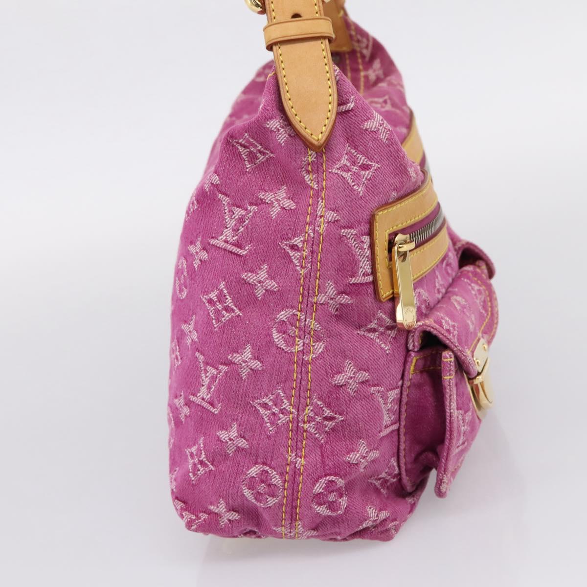 LOUIS VUITTON Monogram Denim Buggy PM Bag Fuchsia pink M95212 LV Auth BA15845SAV