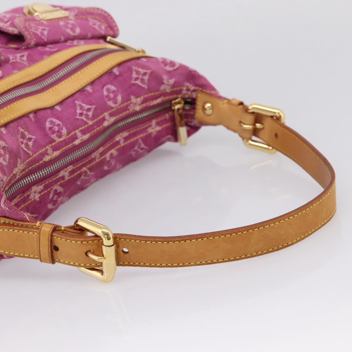 LOUIS VUITTON Monogram Denim Buggy PM Bag Fuchsia pink M95212 LV Auth BA15845SAV