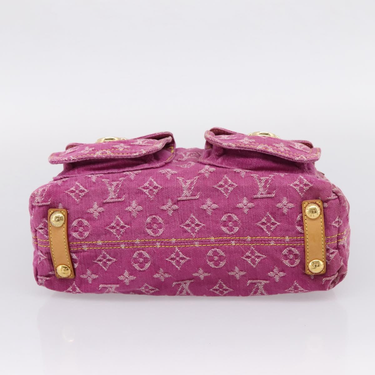LOUIS VUITTON Monogram Denim Buggy PM Bag Fuchsia pink M95212 LV Auth BA15845SAV