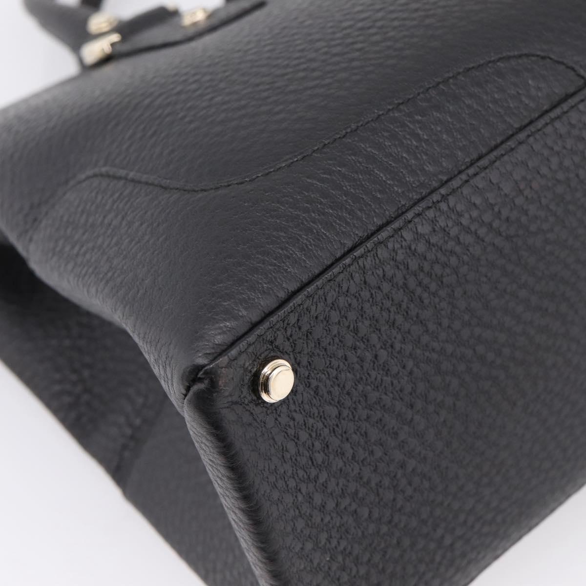 GUCCI Hand Bag Leather Black Gold 131325 Auth BA15848V
