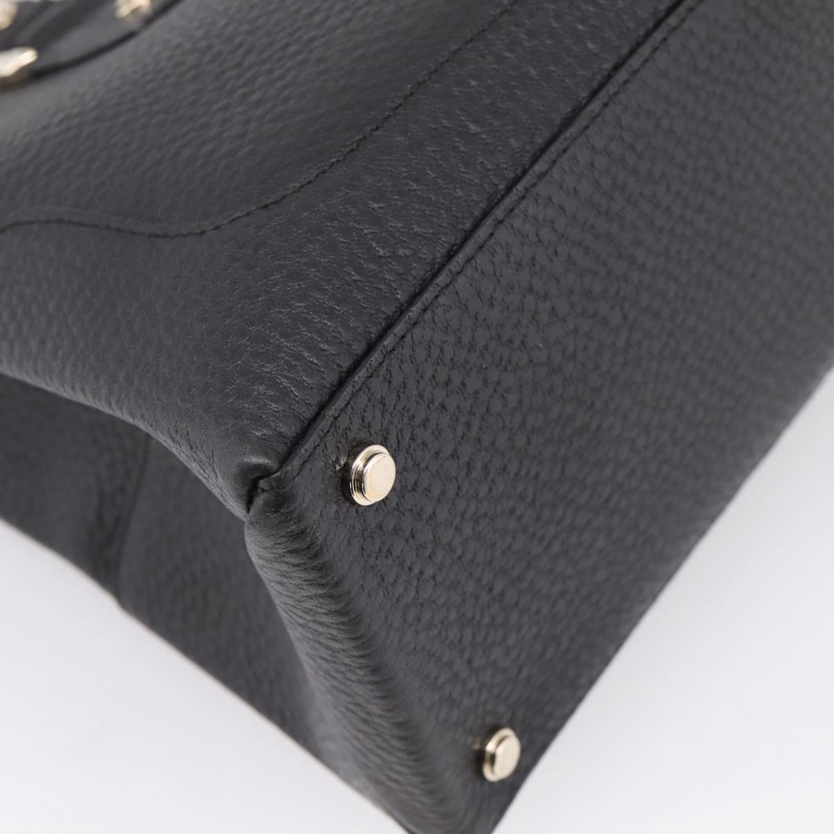 GUCCI Hand Bag Leather Black Gold 131325 Auth BA15848V