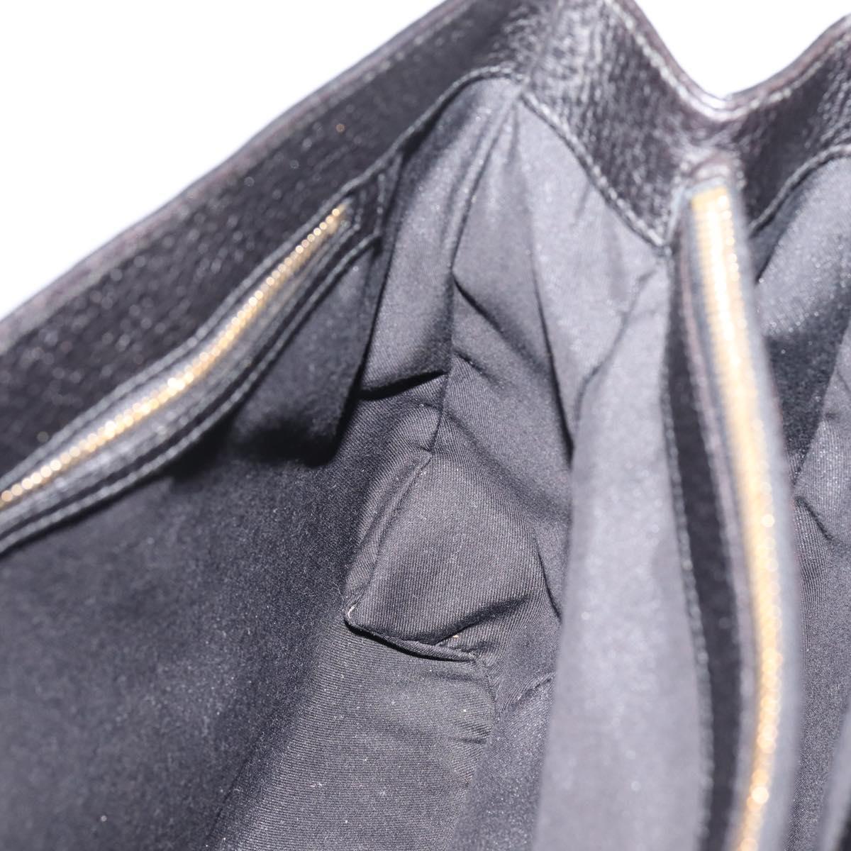 GUCCI Hand Bag Leather Black Gold 131325 Auth BA15848V