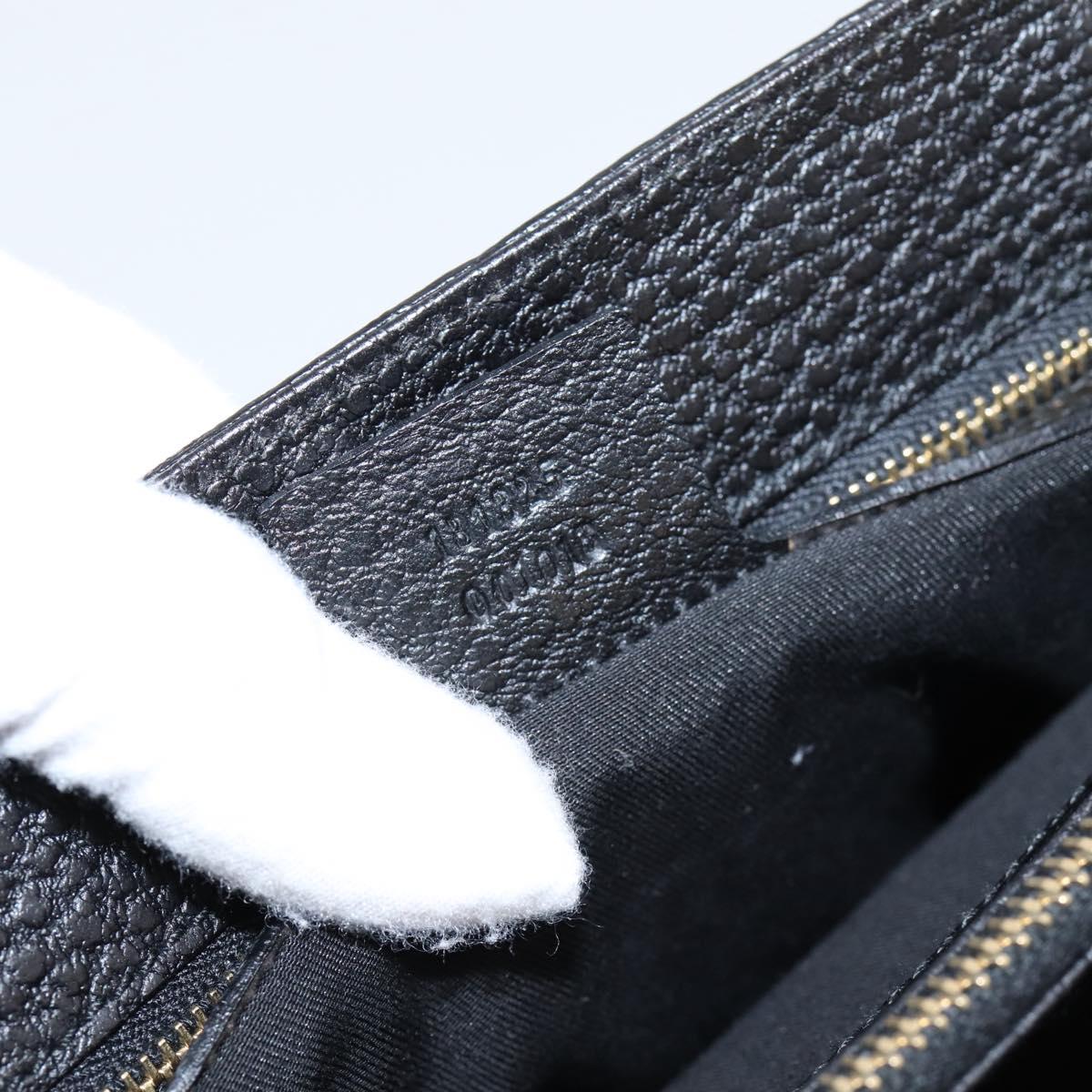GUCCI Hand Bag Leather Black Gold 131325 Auth BA15848V