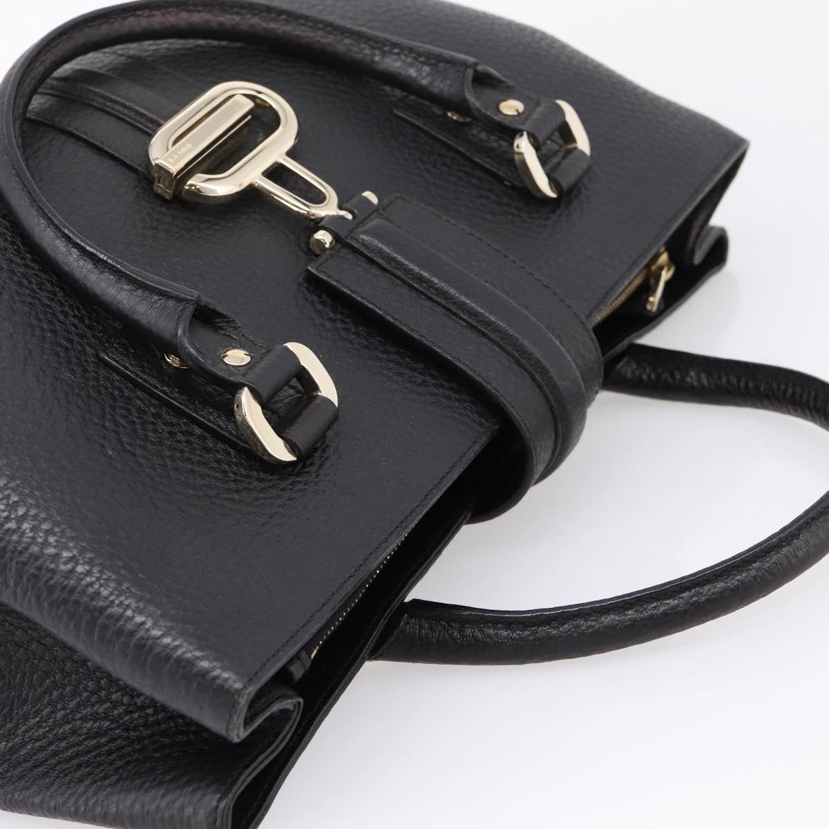 GUCCI Hand Bag Leather Black Gold 131325 Auth BA15848V