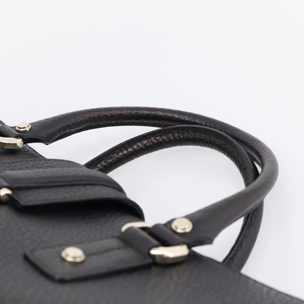 GUCCI Hand Bag Leather Black Gold 131325 Auth BA15848V