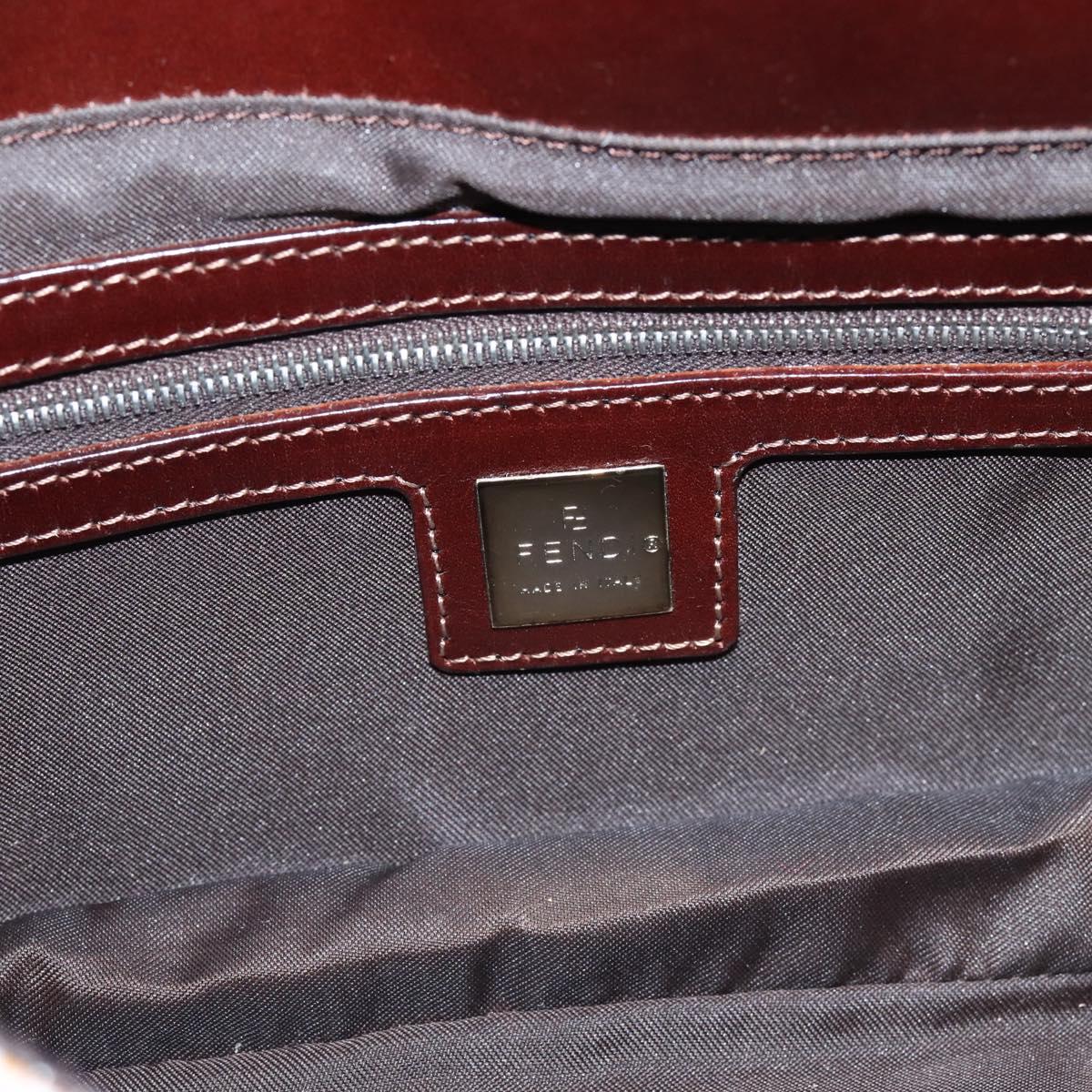 FENDI Mamma Baguette Shoulder Bag Beads Pink Silver Auth BA15851SAV