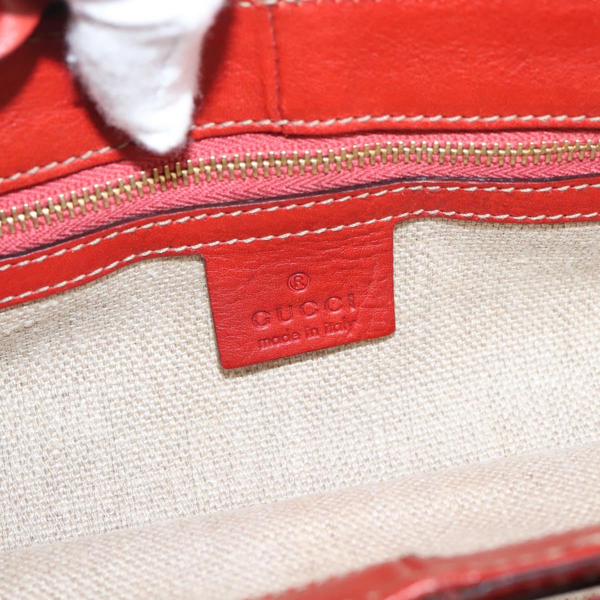 GUCCI Horsebit Shoulder Bag Canvas Ivory Gold 137592 Auth BA15852A