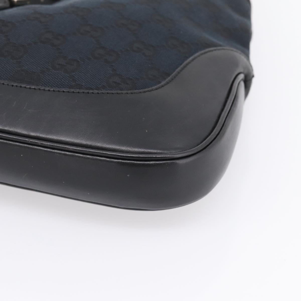 GUCCI GG Canvas Shoulder Bag Black Silver 001 3306 Auth BA15854V