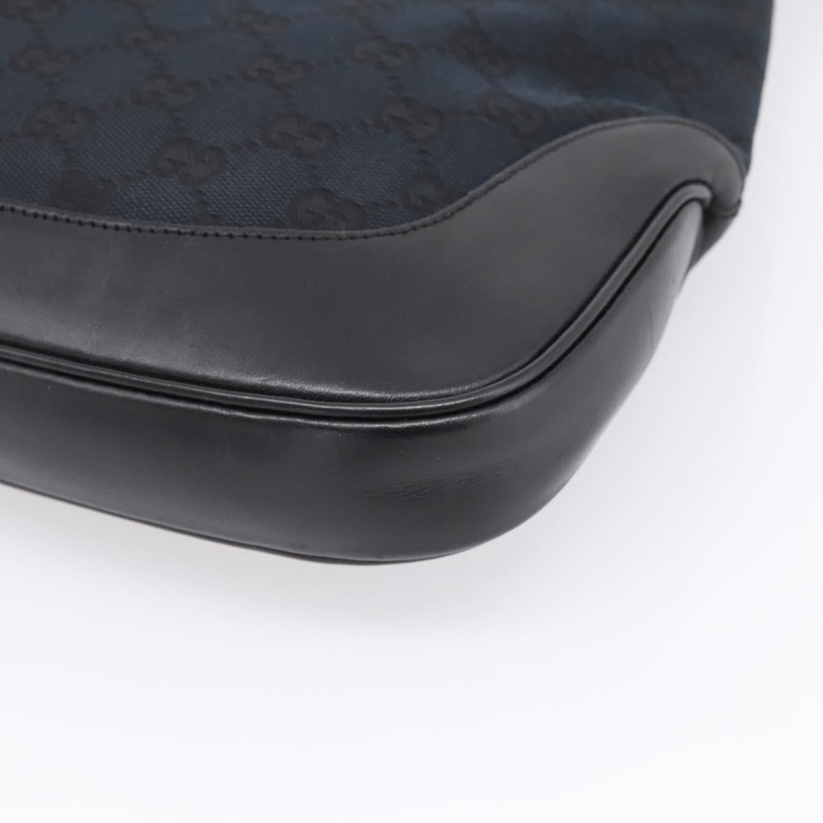 GUCCI GG Canvas Shoulder Bag Black Silver 001 3306 Auth BA15854V