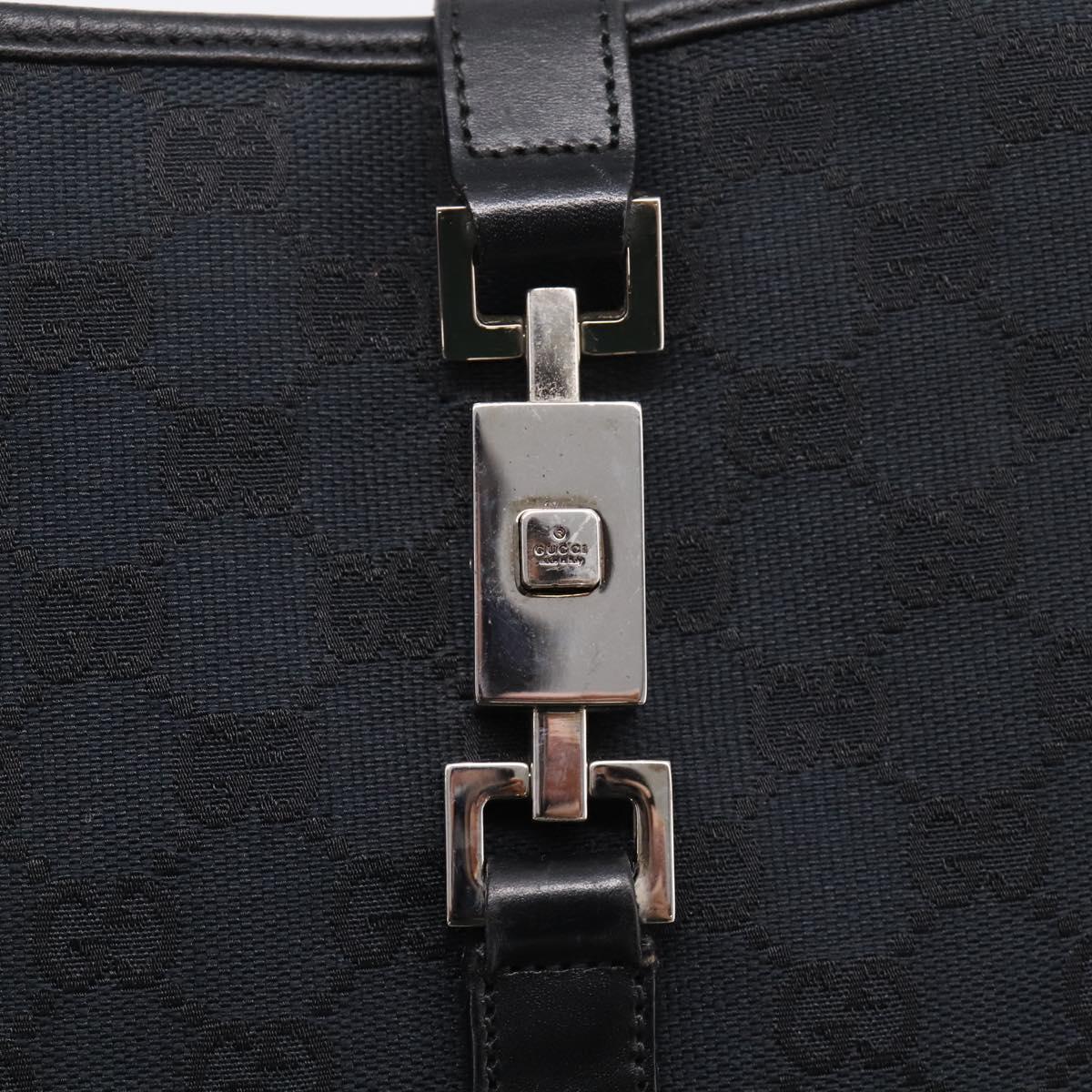 GUCCI GG Canvas Shoulder Bag Black Silver 001 3306 Auth BA15854V