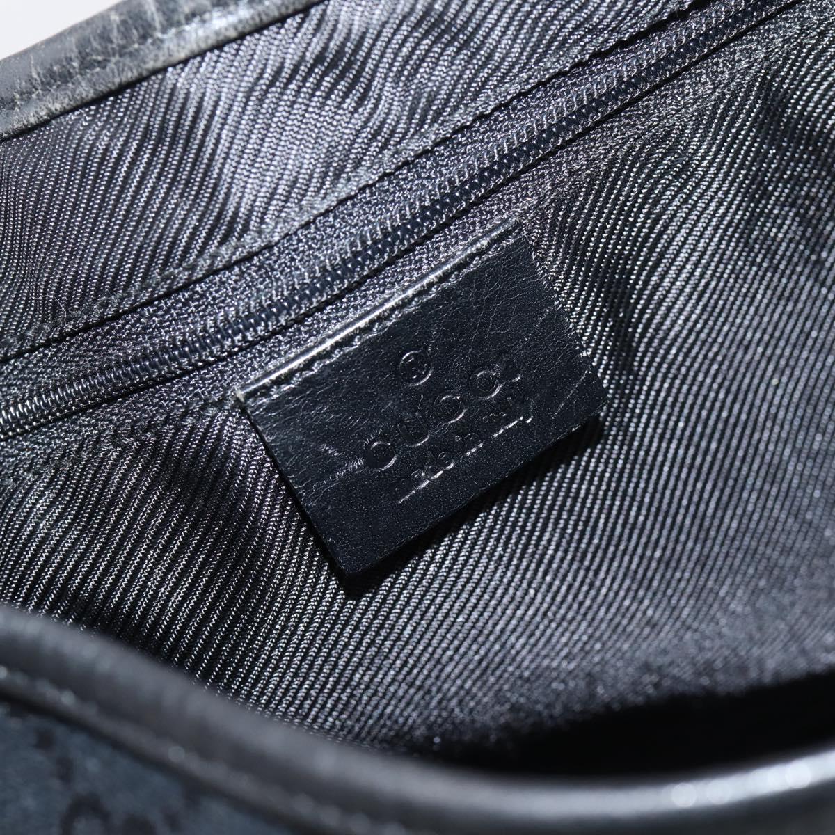 GUCCI GG Canvas Shoulder Bag Black Silver 001 3306 Auth BA15854V
