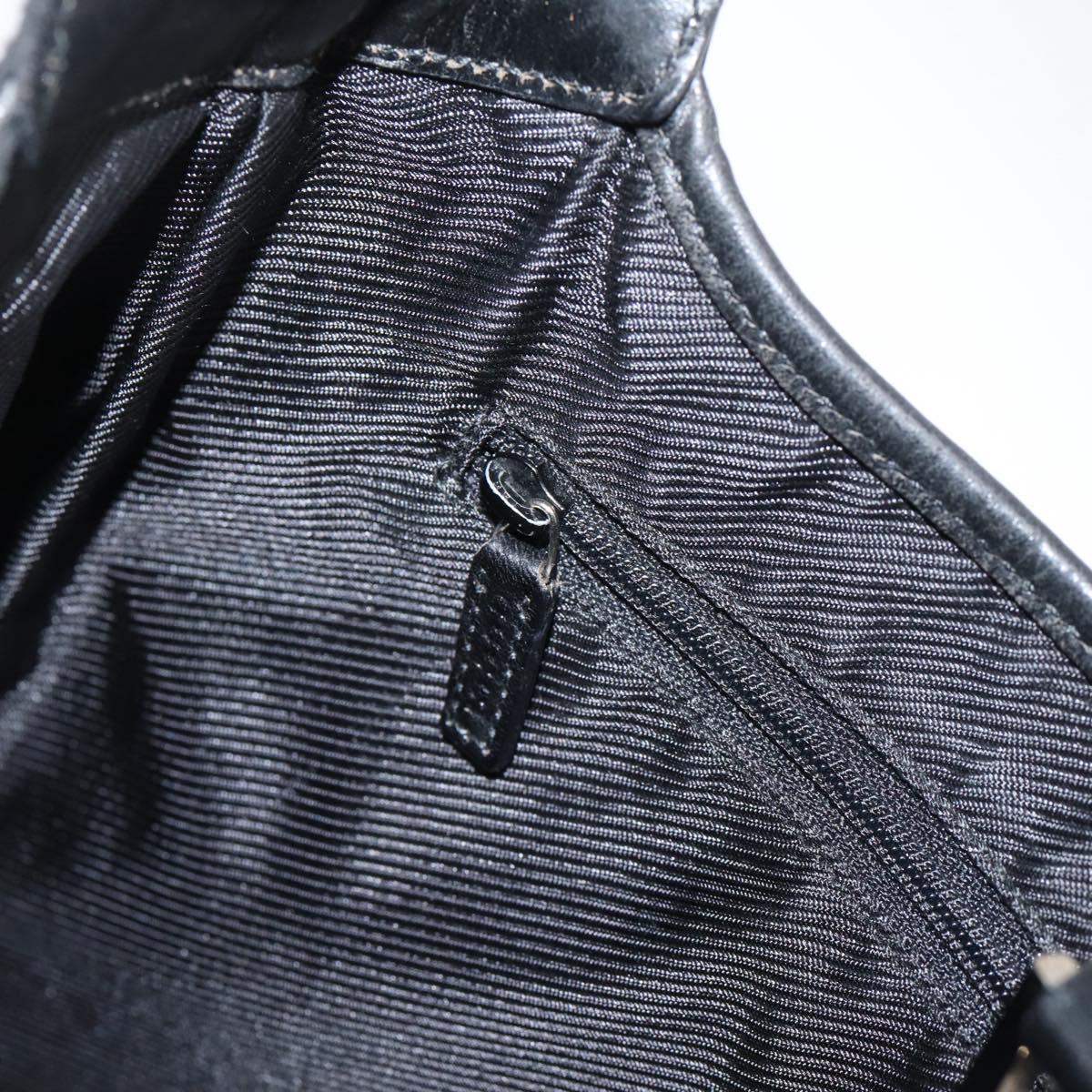 GUCCI GG Canvas Shoulder Bag Black Silver 001 3306 Auth BA15854V