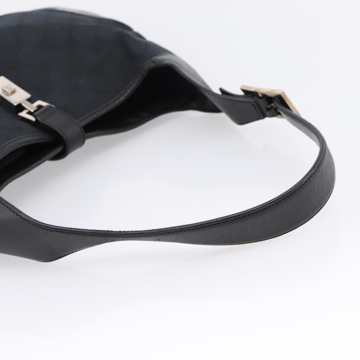 GUCCI GG Canvas Shoulder Bag Black Silver 001 3306 Auth BA15854V