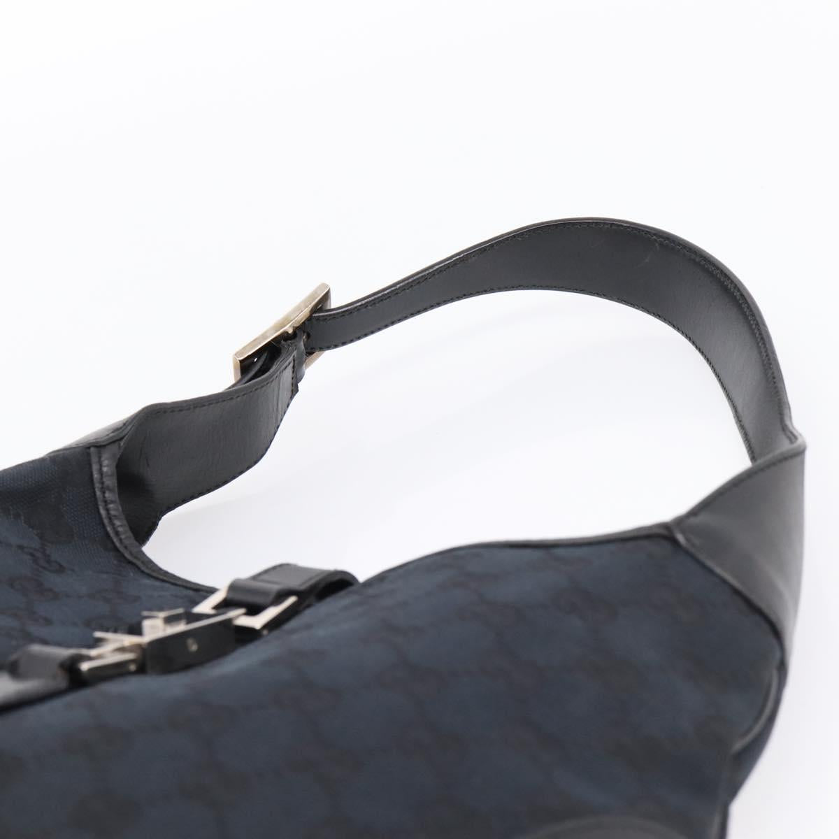 GUCCI GG Canvas Shoulder Bag Black Silver 001 3306 Auth BA15854V