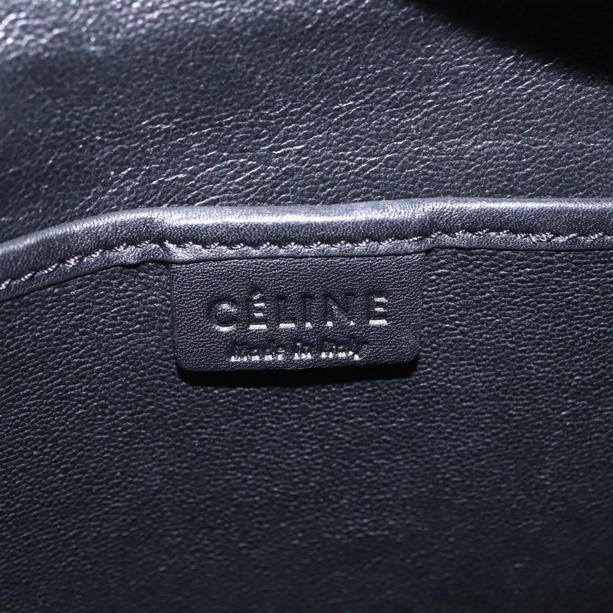 CELINE Luggage Nano Hand Bag Leather 2way Blue Gold Auth BA15855M