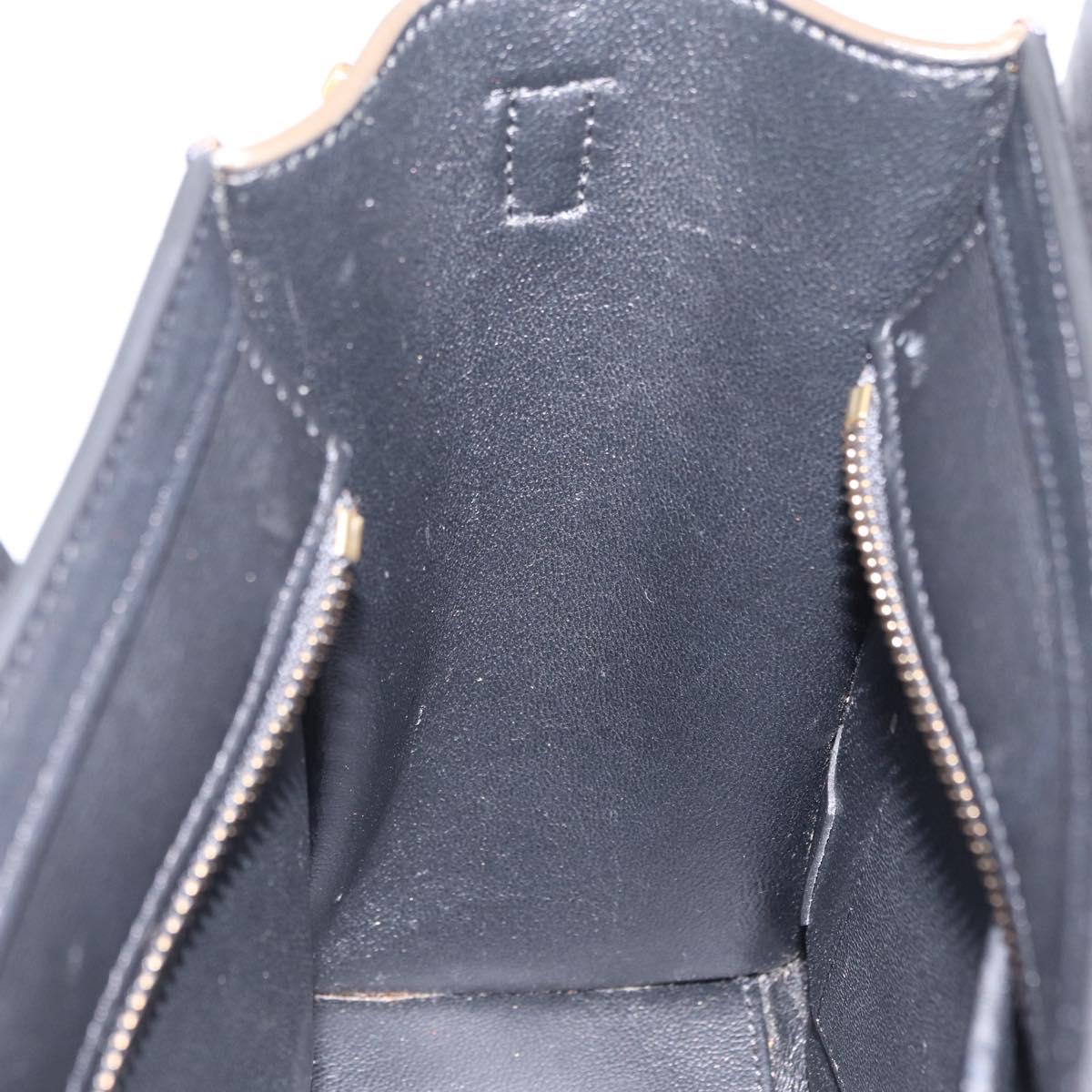 CELINE Luggage Nano Hand Bag Leather 2way Blue Gold Auth BA15855M