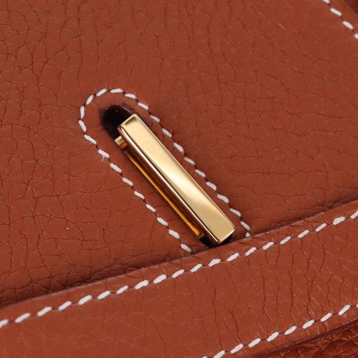 HERMES Birkin 35 Hand Bag Taurillon Leather Brown Gold Auth BA15860SM