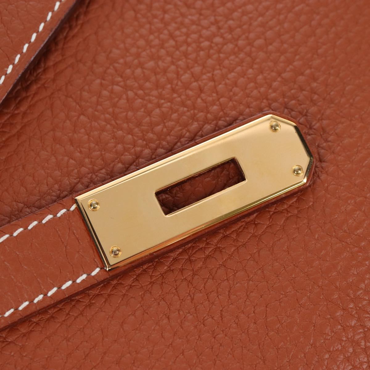 HERMES Birkin 35 Hand Bag Taurillon Leather Brown Gold Auth BA15860SM