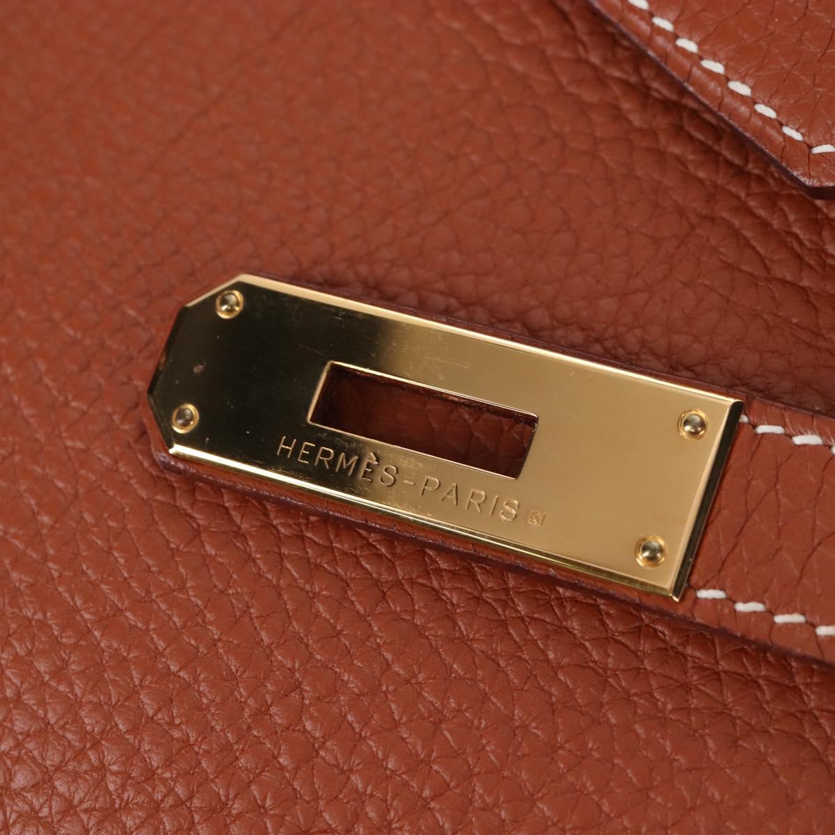 HERMES Birkin 35 Hand Bag Taurillon Leather Brown Gold Auth BA15860SM