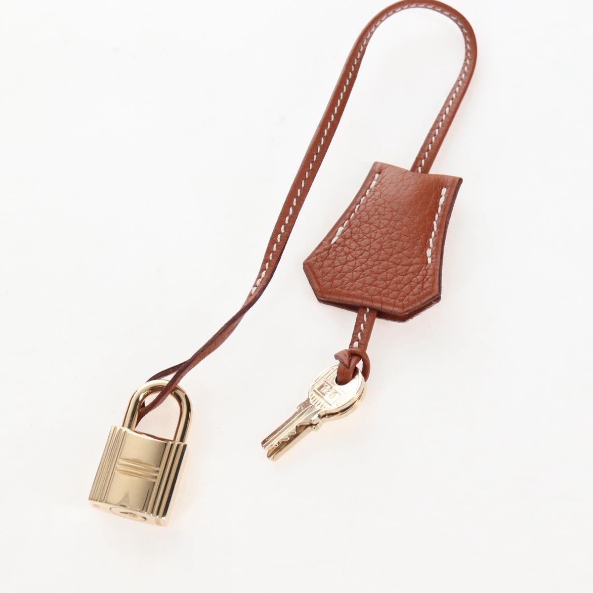 HERMES Birkin 35 Hand Bag Taurillon Leather Brown Gold Auth BA15860SM