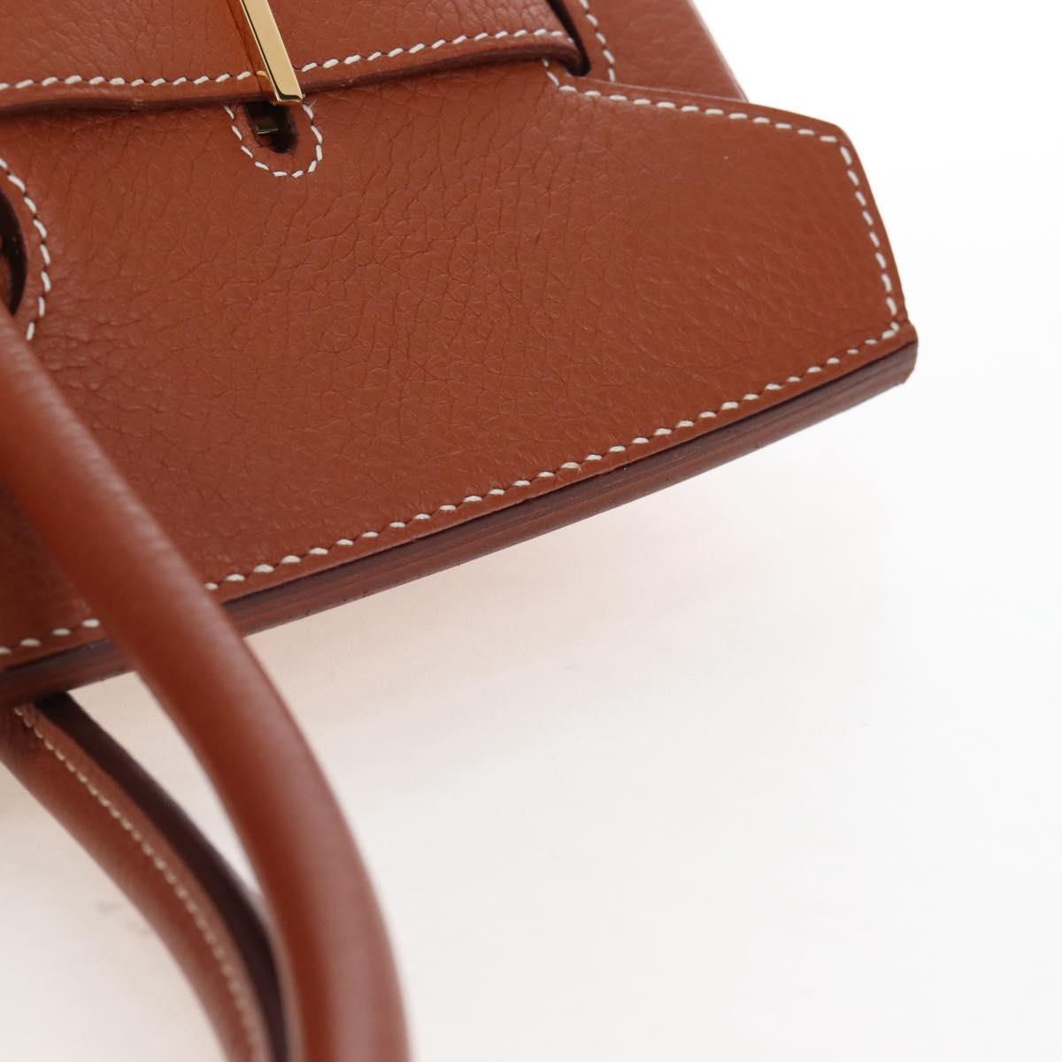 HERMES Birkin 35 Hand Bag Taurillon Leather Brown Gold Auth BA15860SM