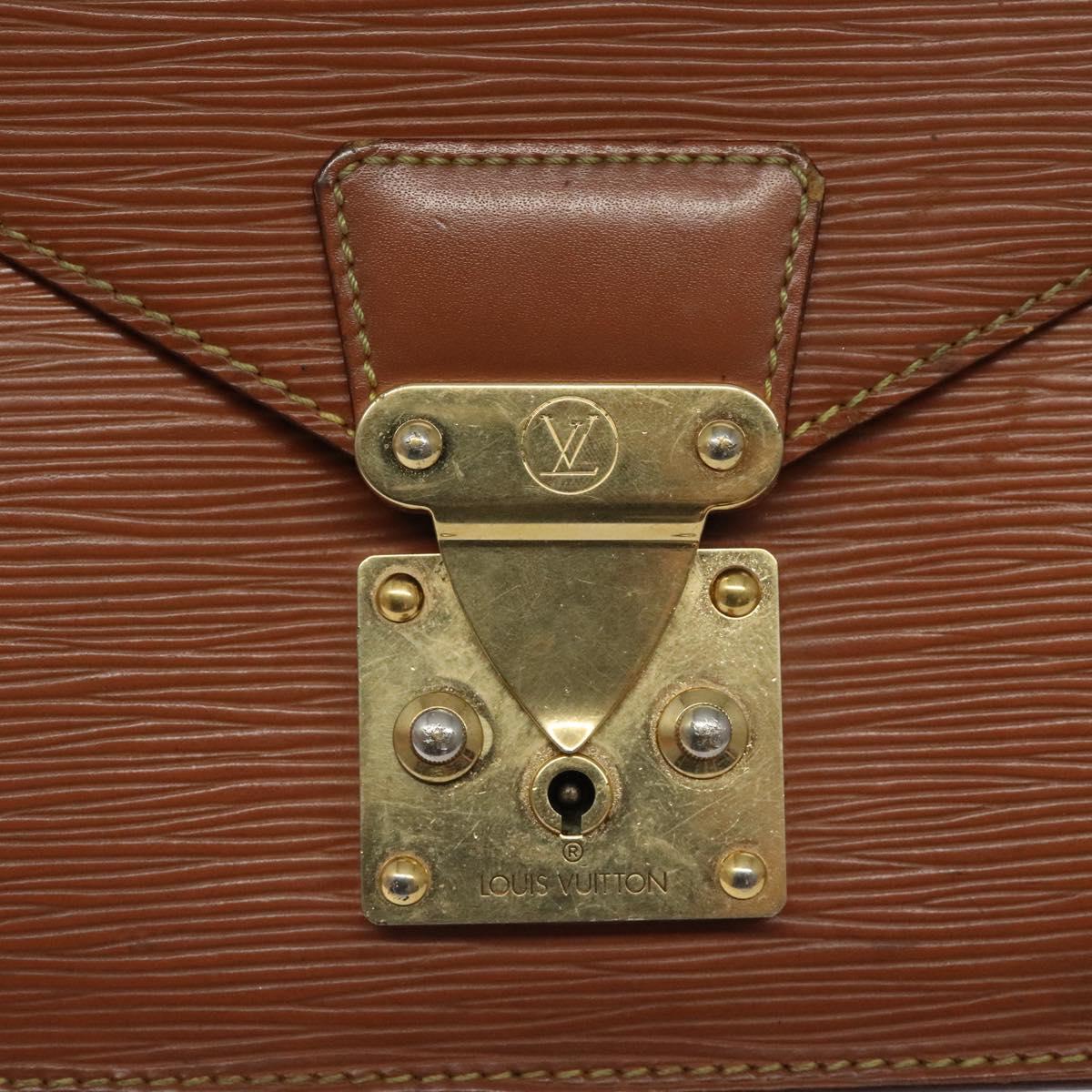 LOUIS VUITTON Epi Serie Dragonne Hand Bag Zipangu Gold M52618 LV Auth BA1587