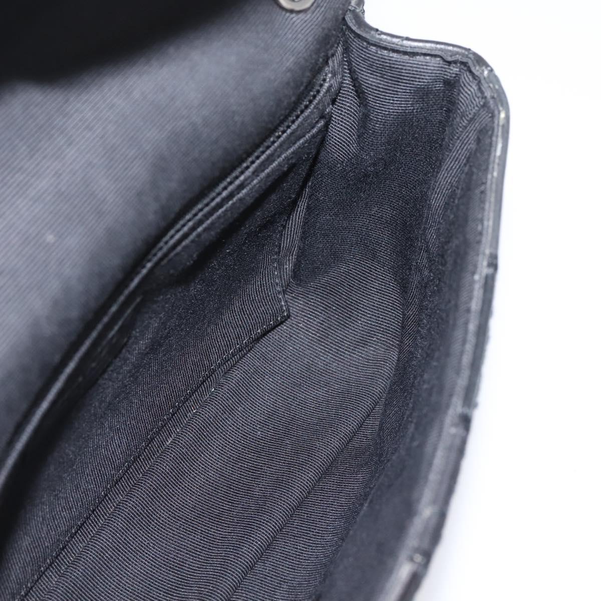 CHANEL Chain Shoulder Bag Denim Black Silver CC Auth BA15871SM
