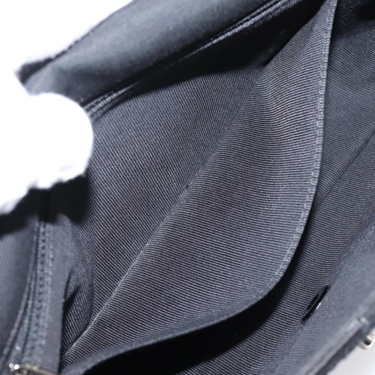 CHANEL Chain Shoulder Bag Denim Black Silver CC Auth BA15871SM