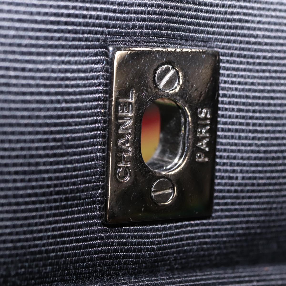 CHANEL Chain Shoulder Bag Denim Black Silver CC Auth BA15871SM