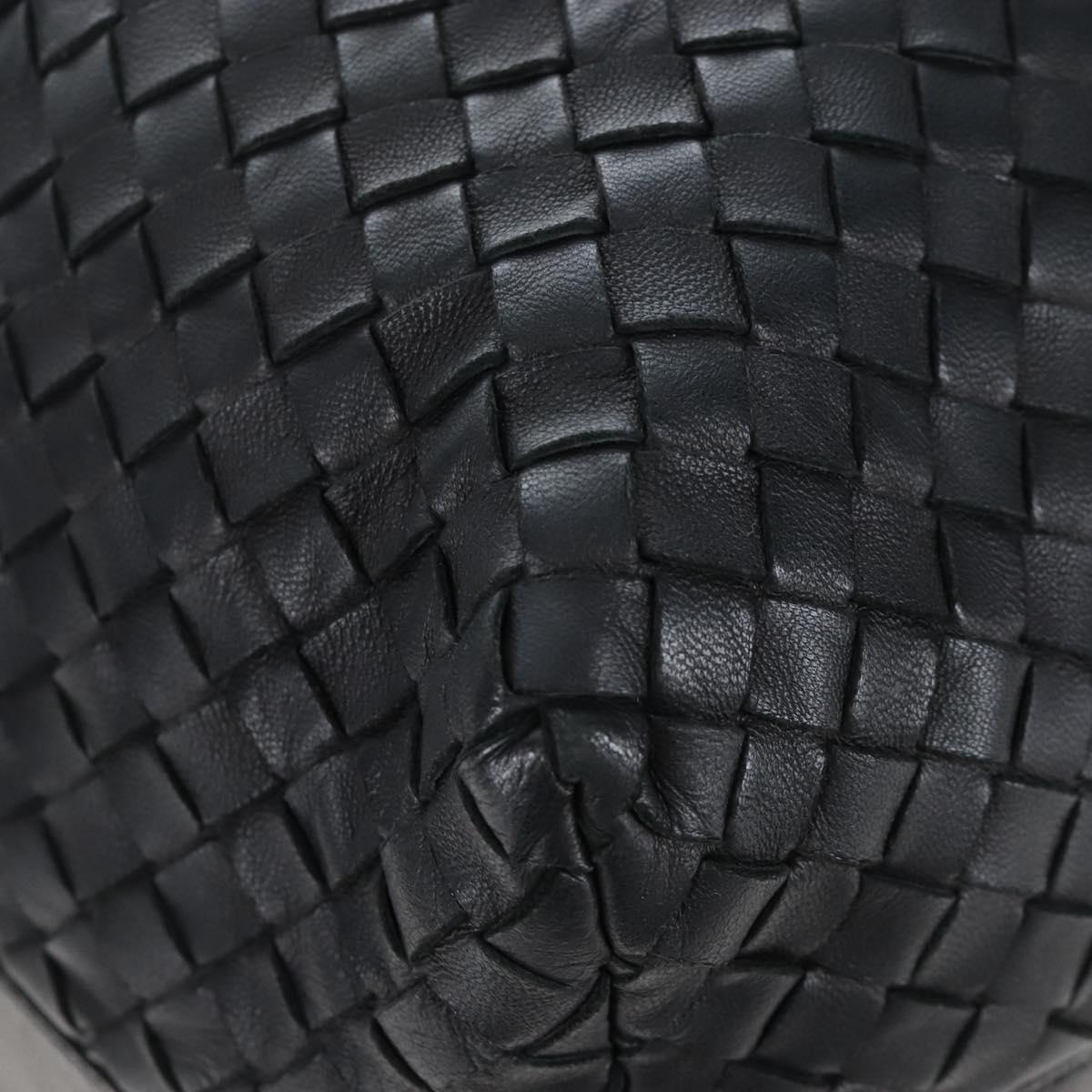 Bottega Veneta INTRECCIATO Shoulder Bag Leather Black Gold 115658 Auth BA15872