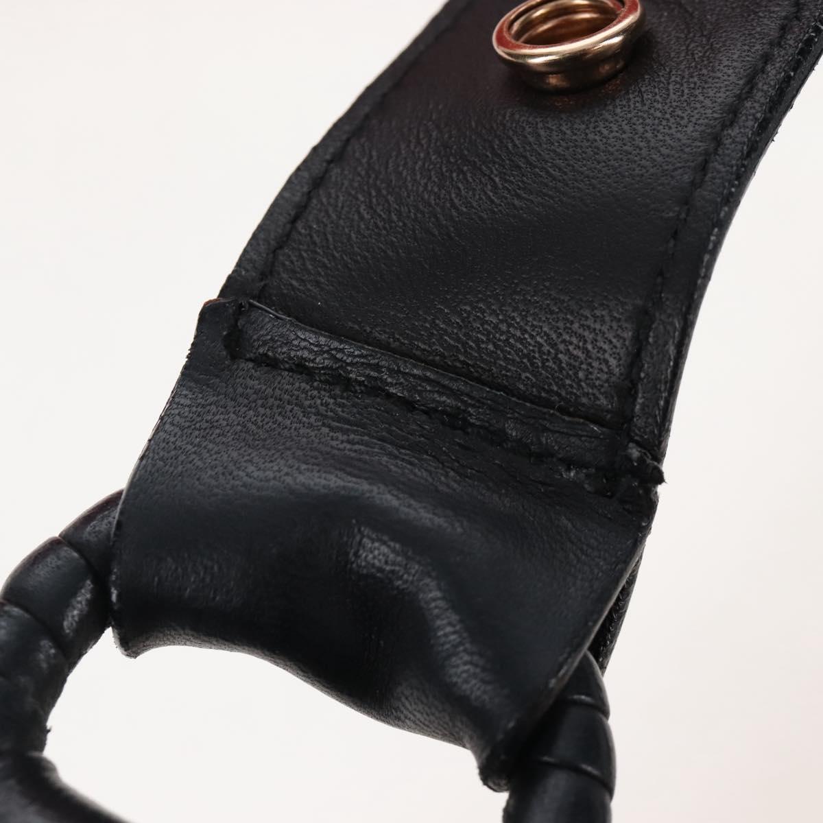 Bottega Veneta INTRECCIATO Shoulder Bag Leather Black Gold 115658 Auth BA15872