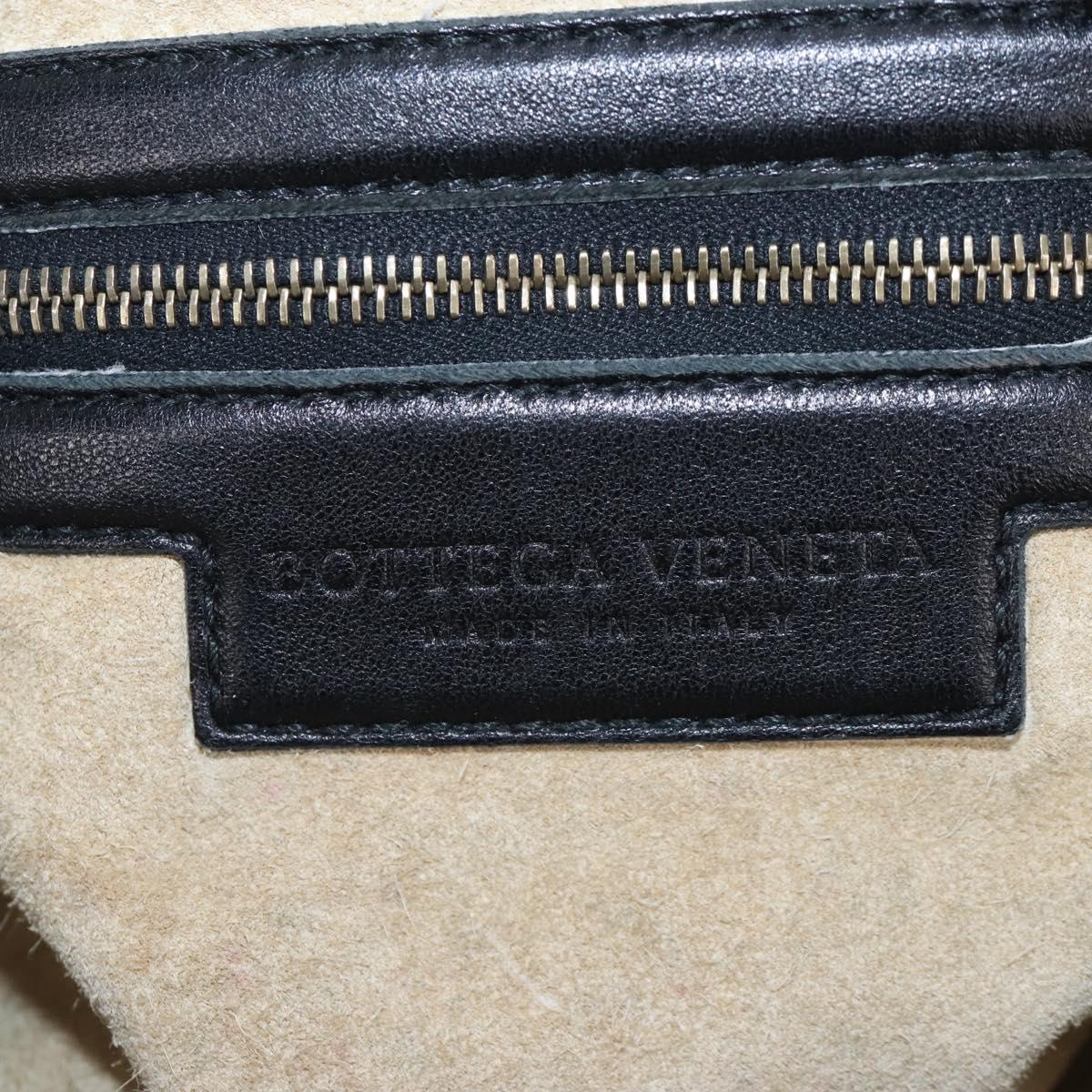 Bottega Veneta INTRECCIATO Shoulder Bag Leather Black Gold 115658 Auth BA15872