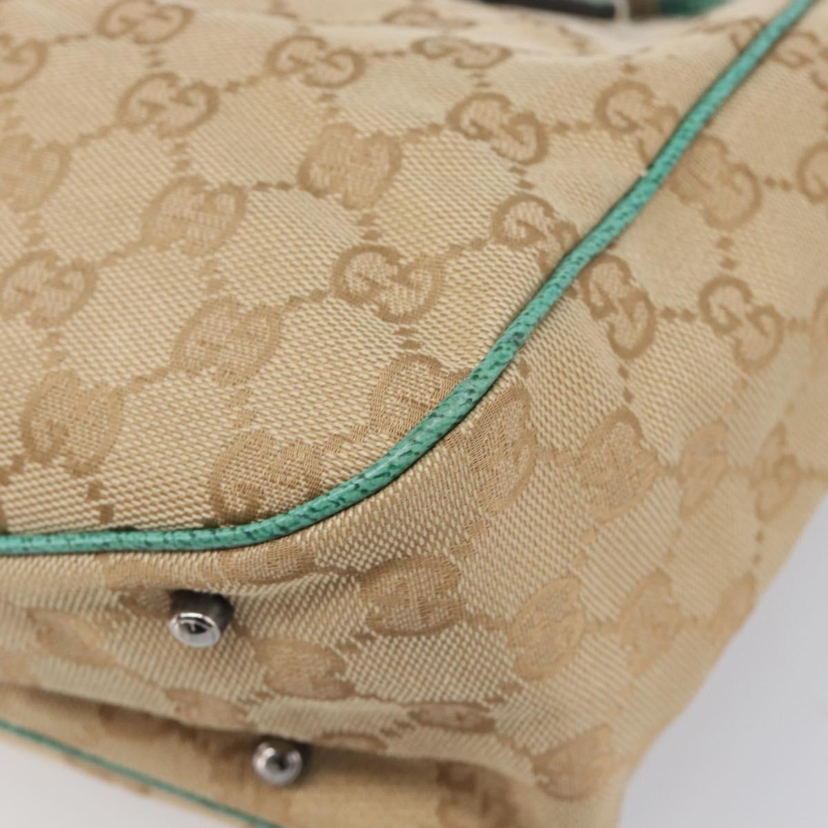 GUCCI GG Canvas Tote Bag Beige Silver 113019 Auth BA15877V