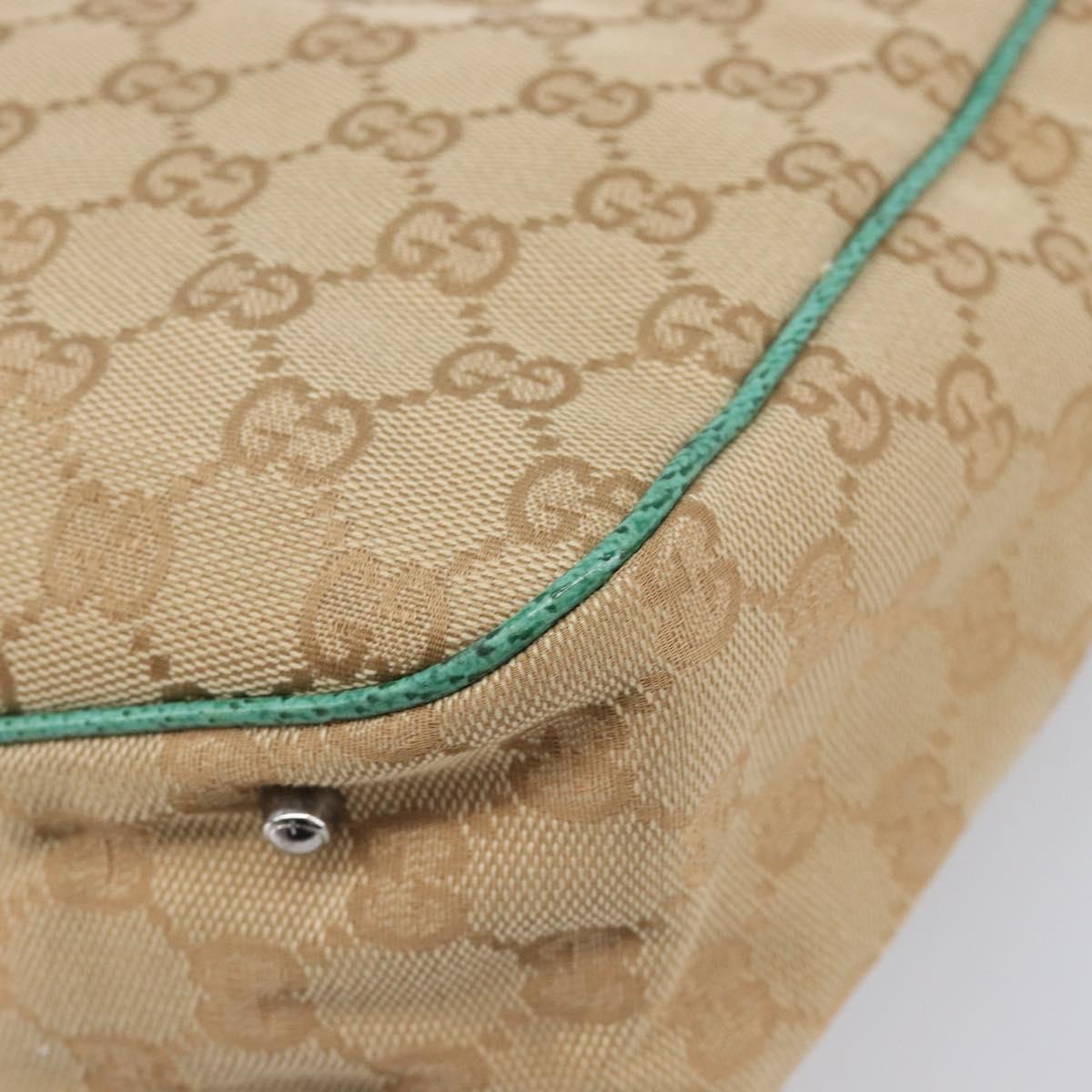 GUCCI GG Canvas Tote Bag Beige Silver 113019 Auth BA15877V