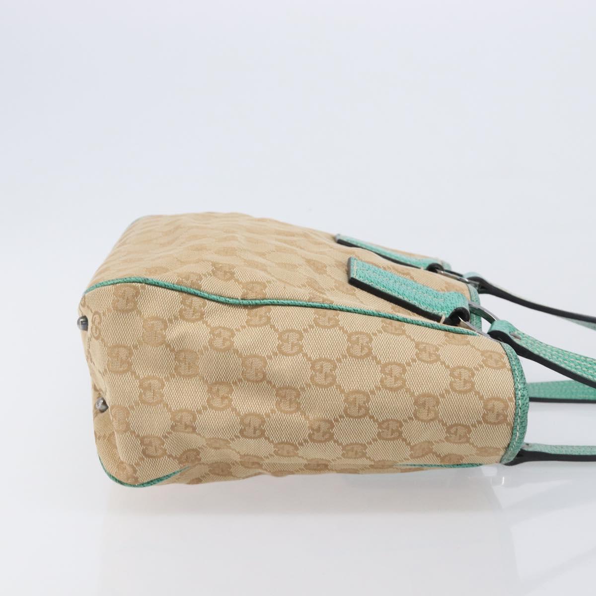 GUCCI GG Canvas Tote Bag Beige Silver 113019 Auth BA15877V