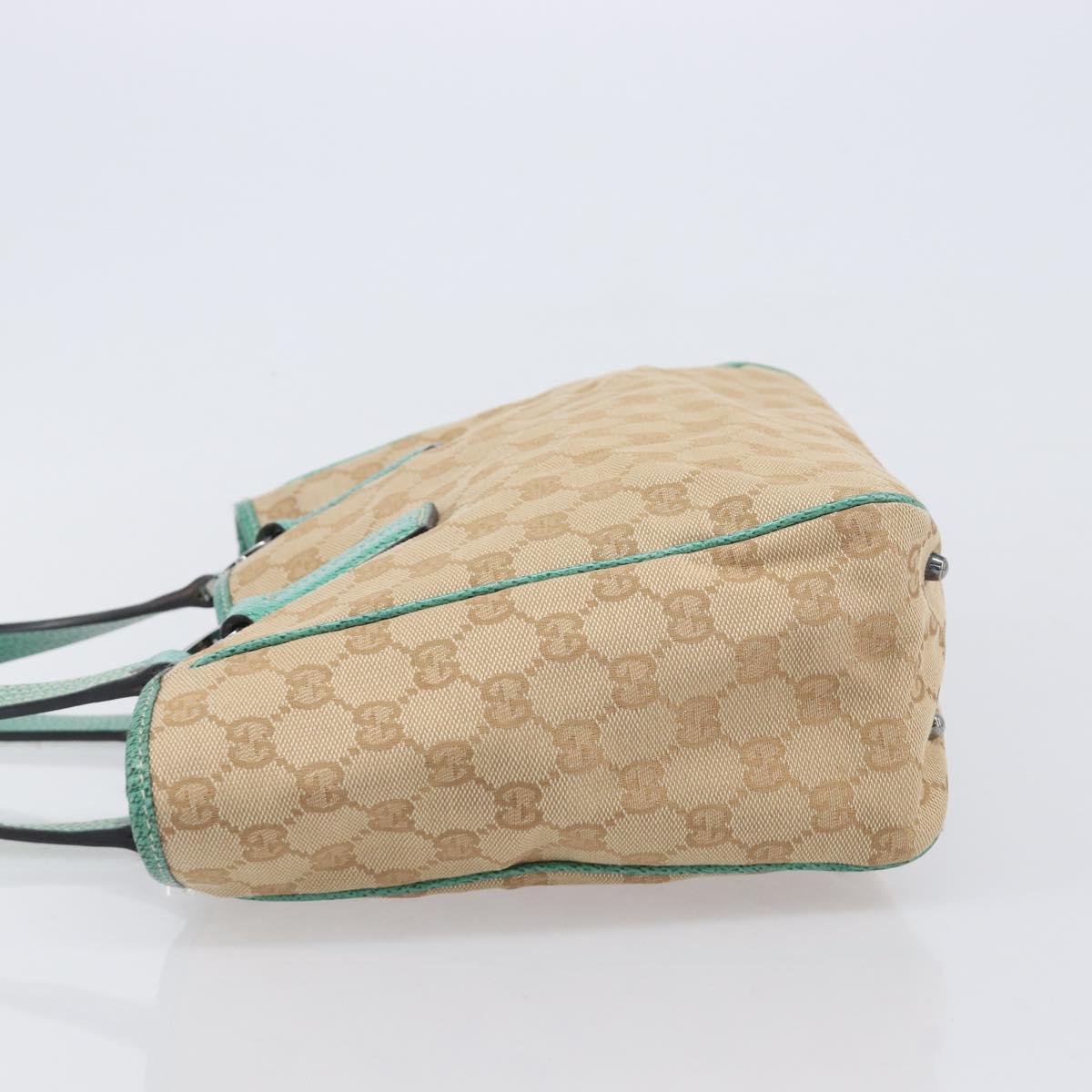 GUCCI GG Canvas Tote Bag Beige Silver 113019 Auth BA15877V