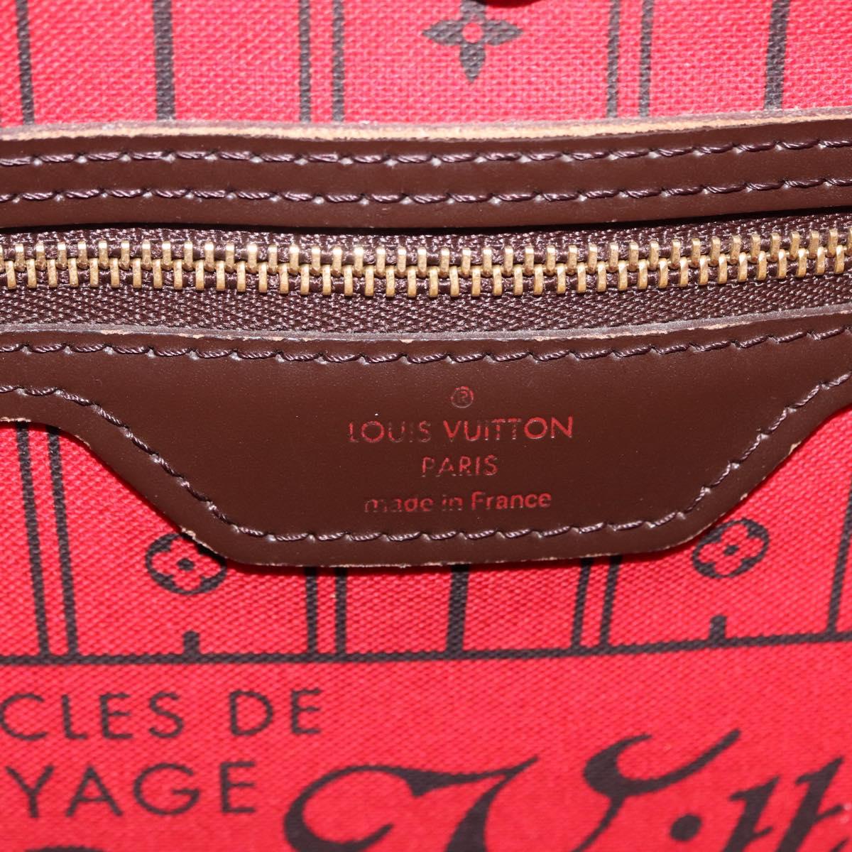 LOUIS VUITTON Damier Ebene Neverfull MM Tote Bag N51105 LV Auth BA15878V