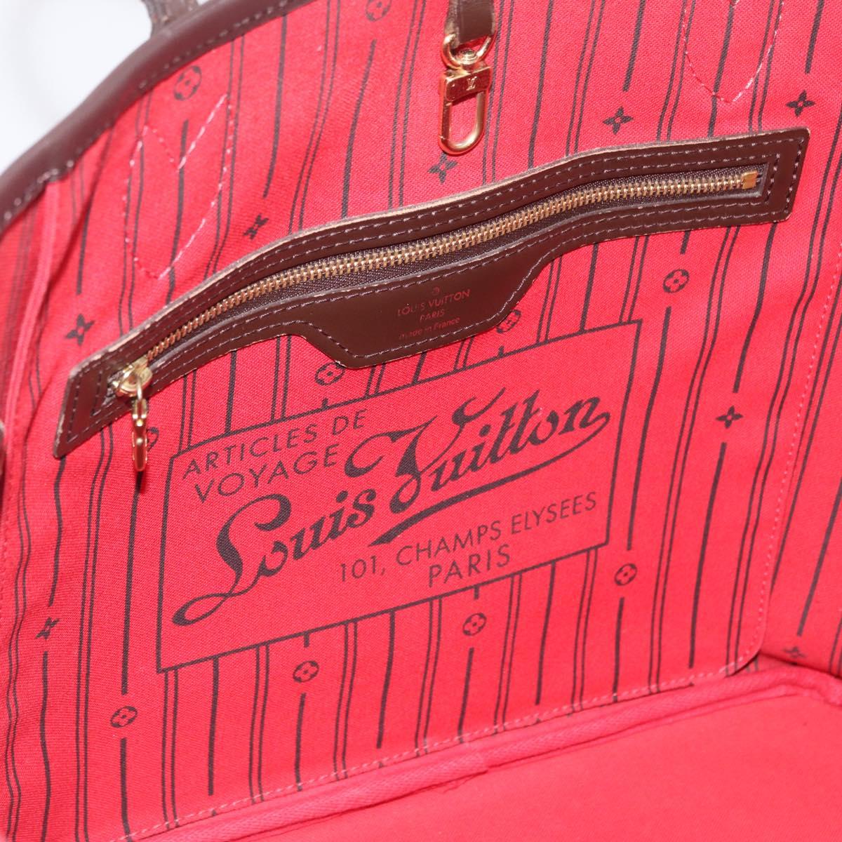 LOUIS VUITTON Damier Ebene Neverfull MM Tote Bag N51105 LV Auth BA15878V