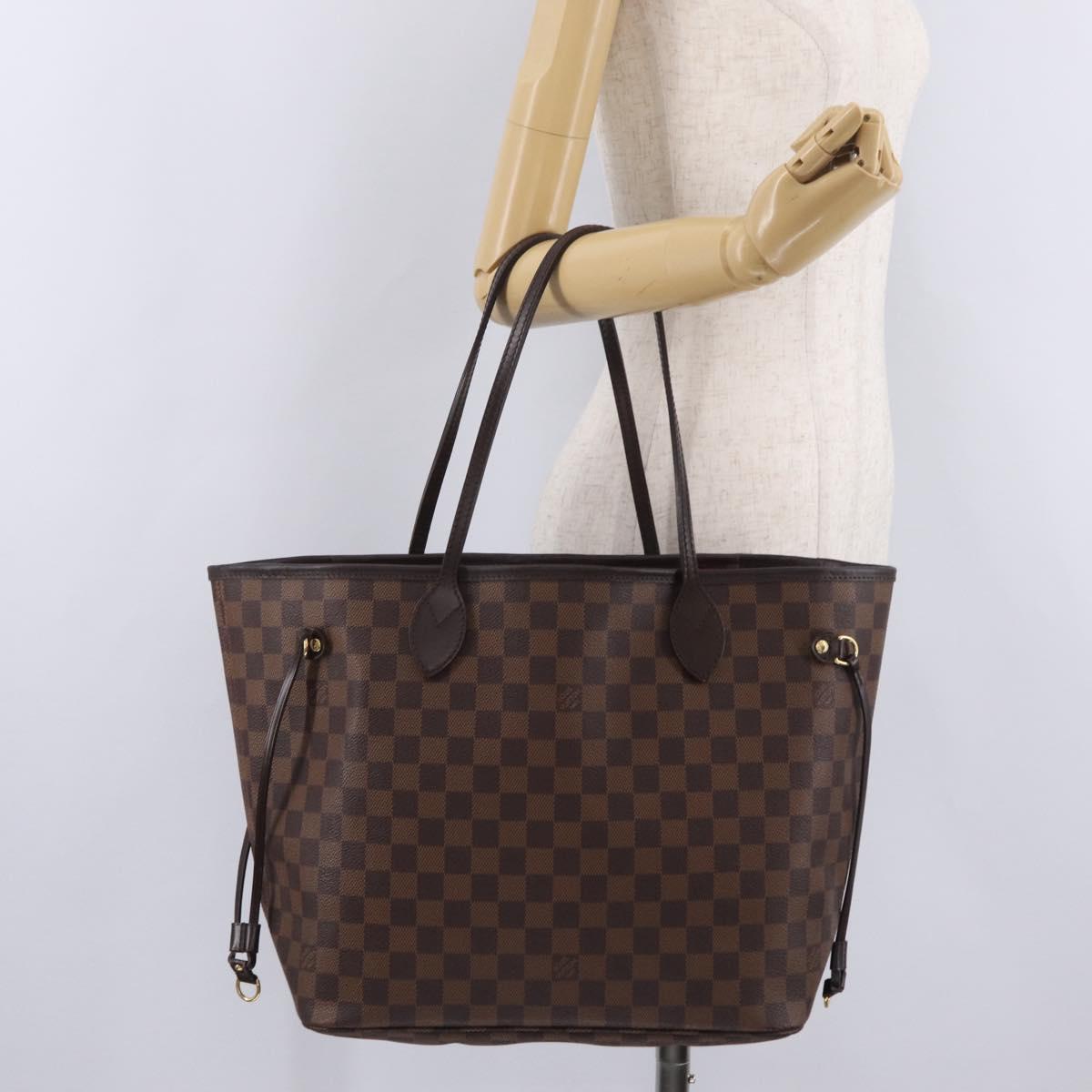 LOUIS VUITTON Damier Ebene Neverfull MM Tote Bag N51105 LV Auth BA15878V