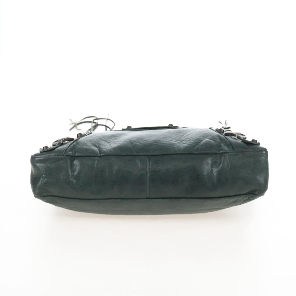 Balenciaga The First Hand Bag Leather 2way Green 103208 Auth BA15879V