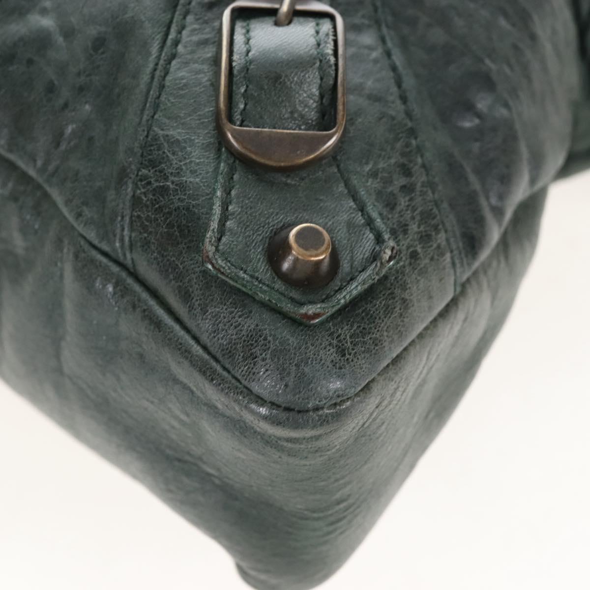 Balenciaga The First Hand Bag Leather 2way Green 103208 Auth BA15879V