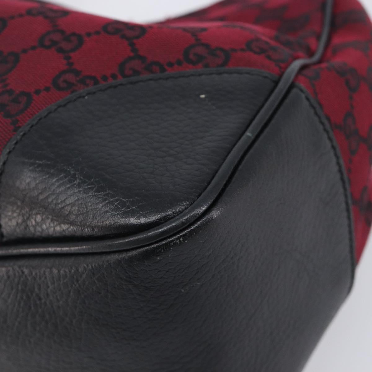 GUCCI GG Canvas Shoulder Bag Red Silver 257265 Auth BA15884A