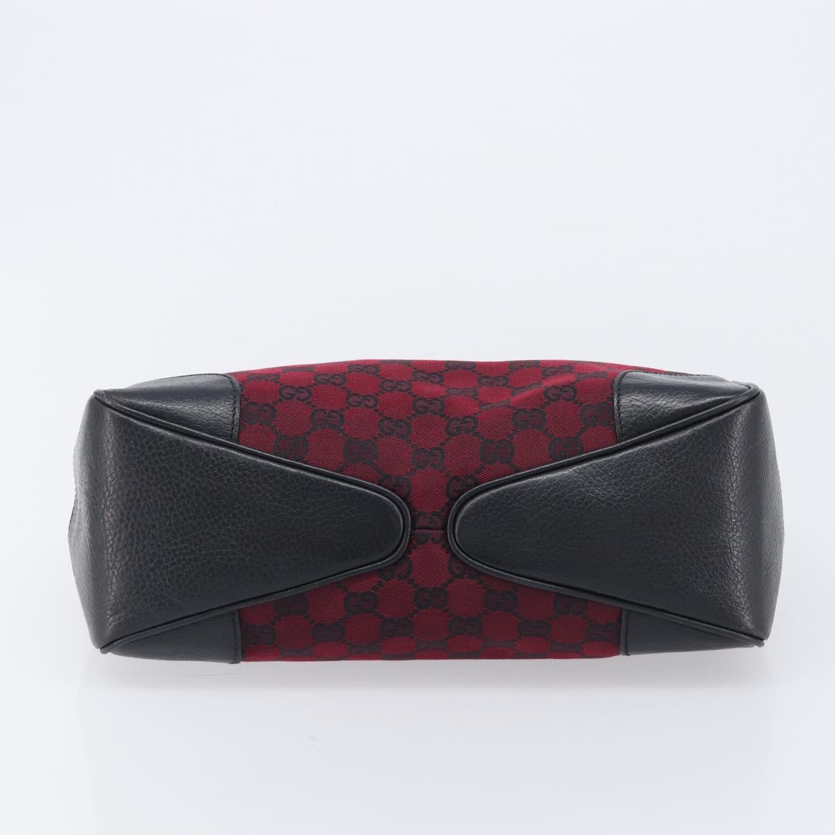 GUCCI GG Canvas Shoulder Bag Red Silver 257265 Auth BA15884A