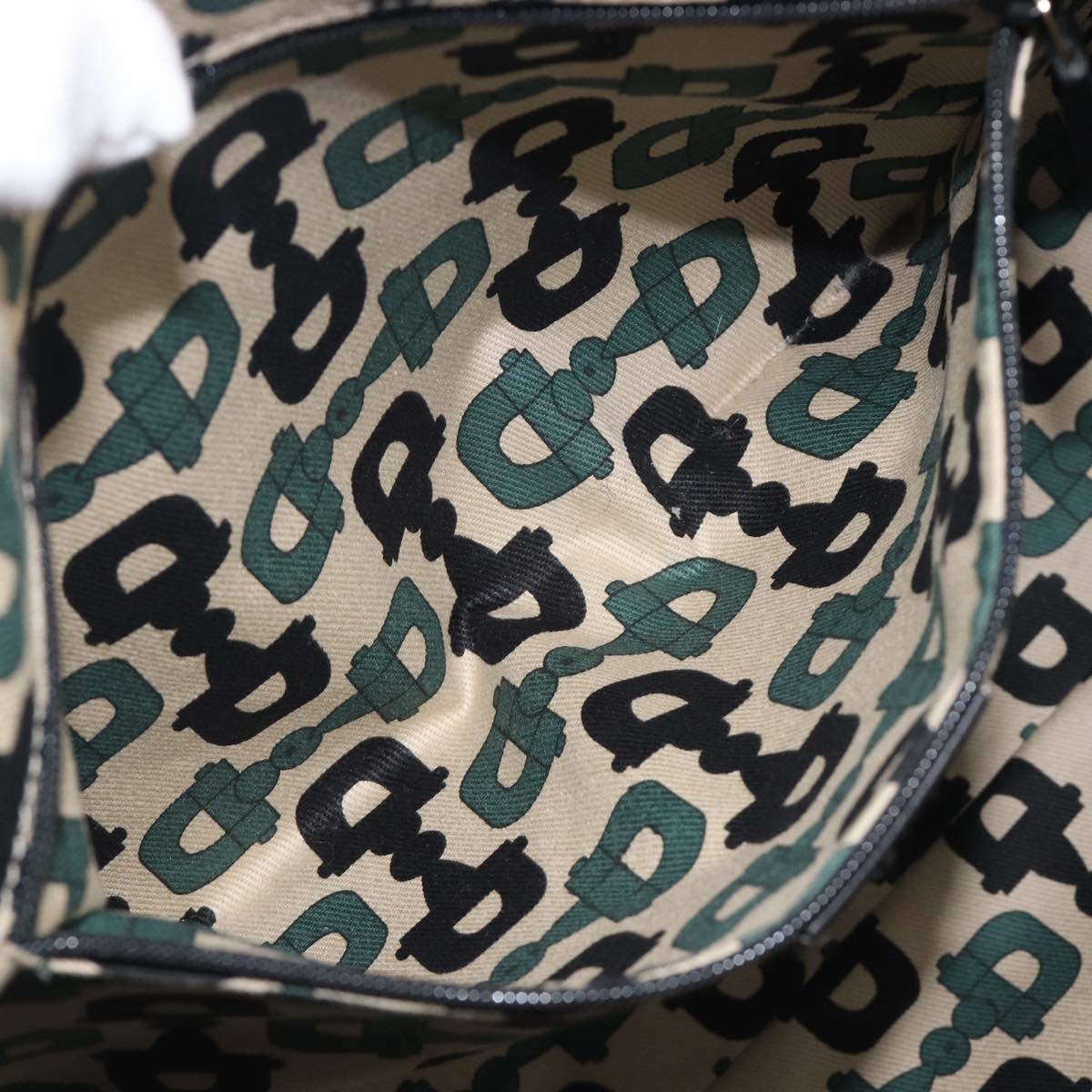 GUCCI GG Canvas Guccissima Abbey Bag Leather Black Gold 189833 Auth BA15886V