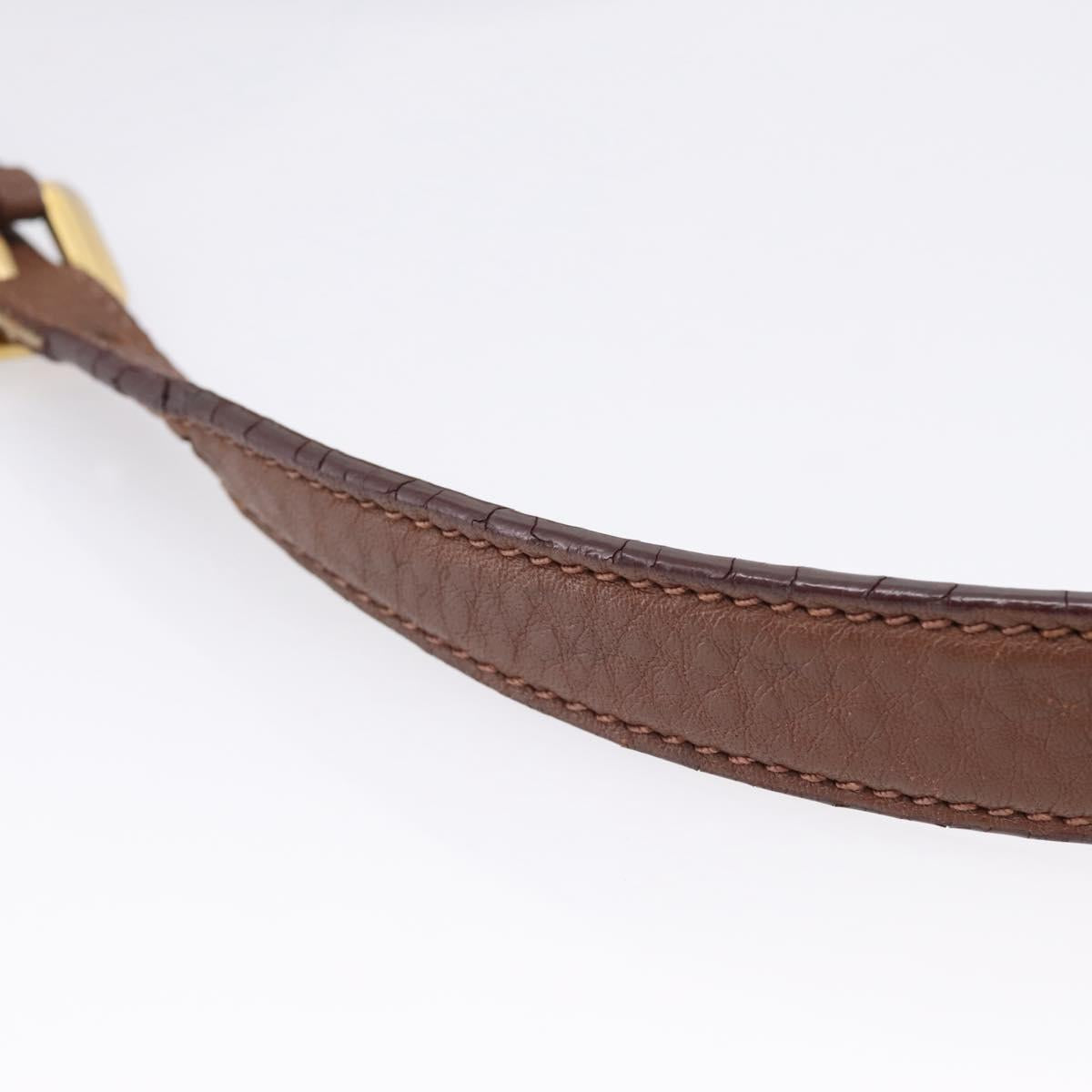 PRADA Hand Bag Vittero Dino Leather 2way Brown Gold Auth BA15889V